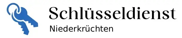 Offizielles Unternehmenslogo vom Schlüsseldienst Niederkrüchten mit blauer Grafik und modernem Schriftzug.